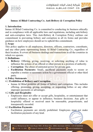 Anti-Bribery & Corruption Policy